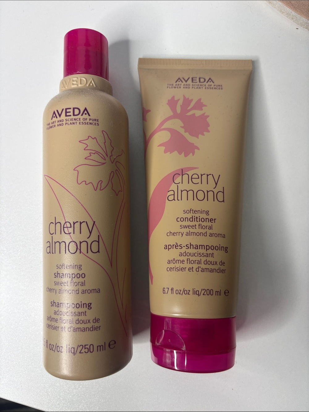 Aveda cherry almond shampoo and conditioner